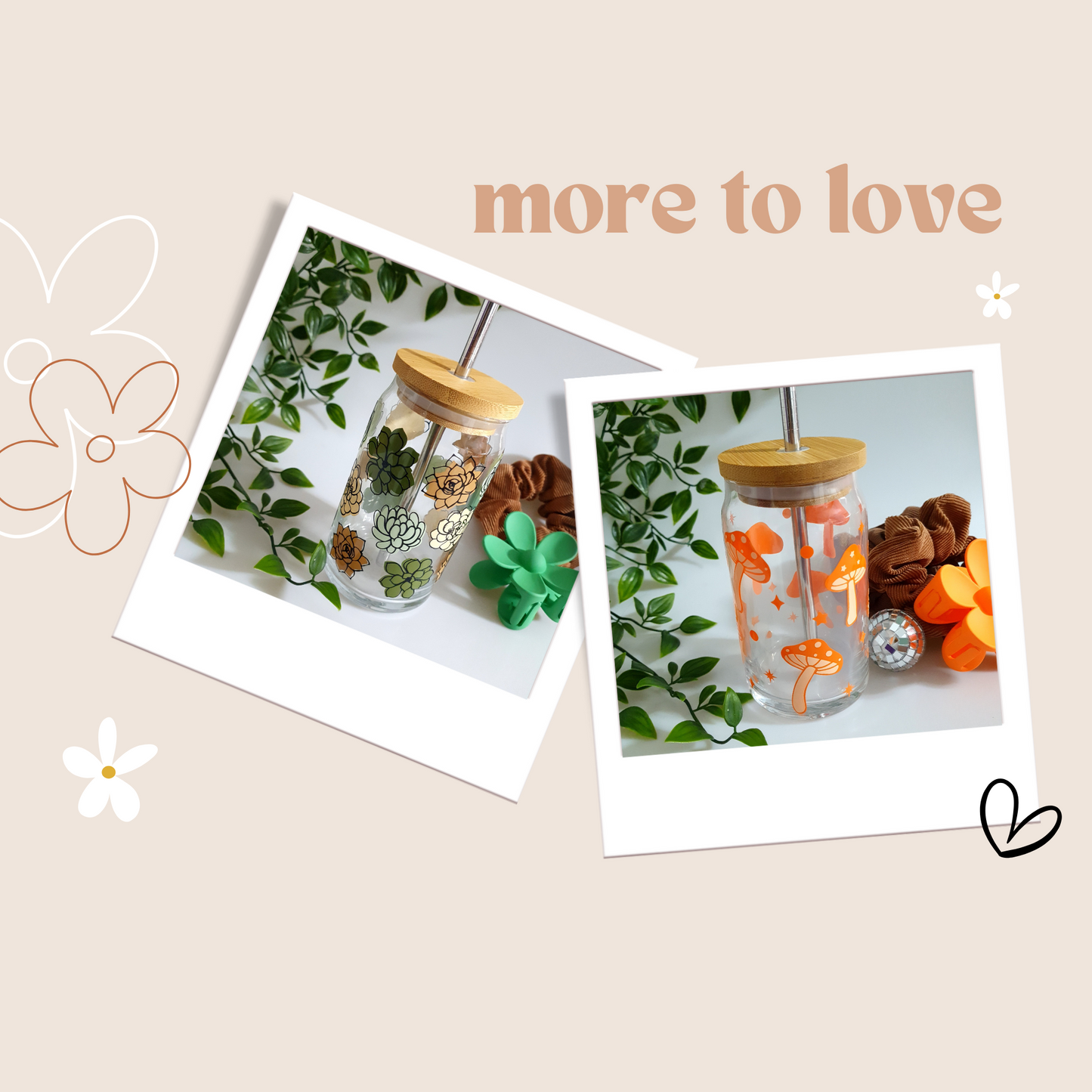 🌿🌼 :Plant Lover: 16oz Glass Cup