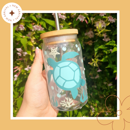 🌊🐢Turtles: 16oz Glass Cup