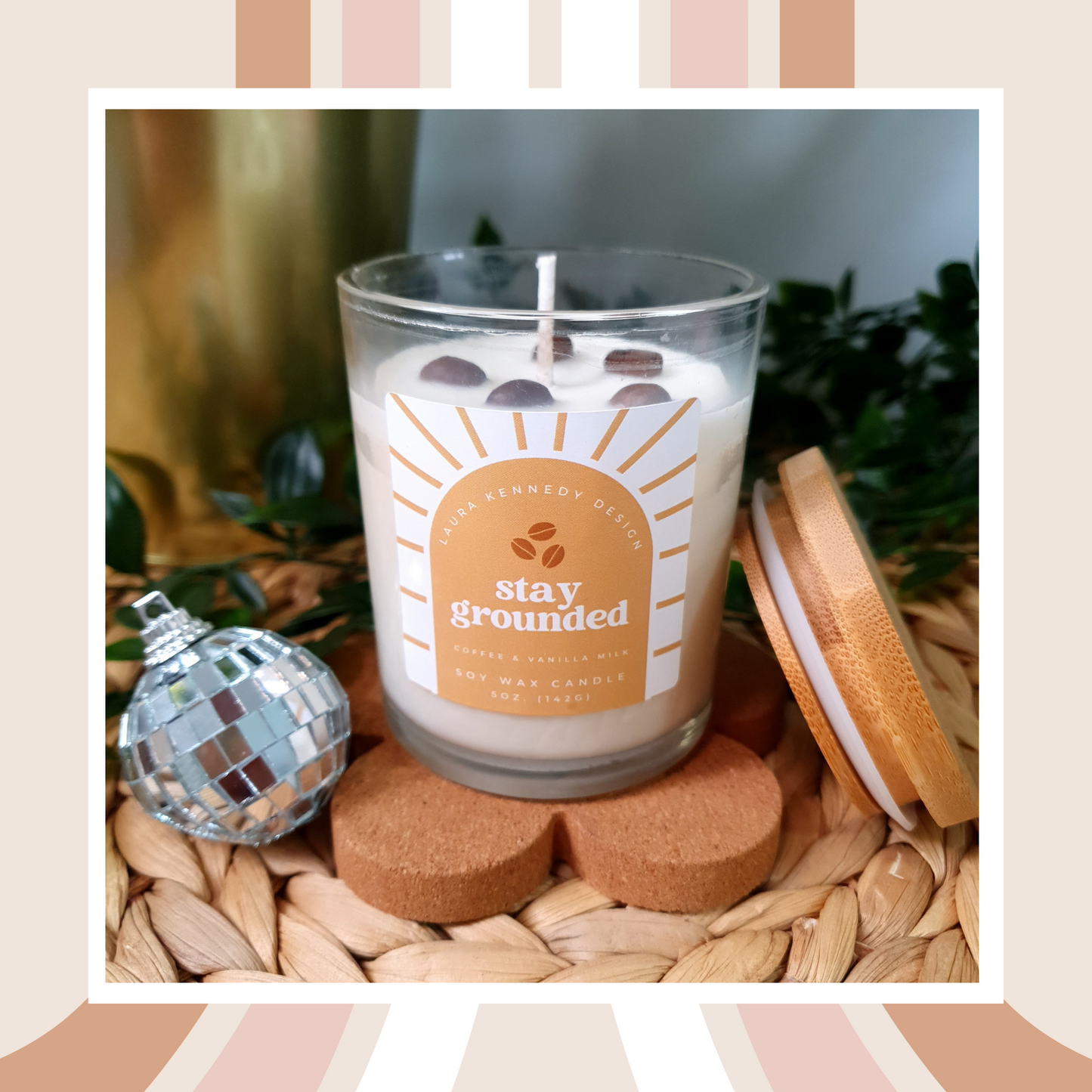 ☕🕯️"Stay Grounded" - Coffee Scented 5oz Soy Wax Candle