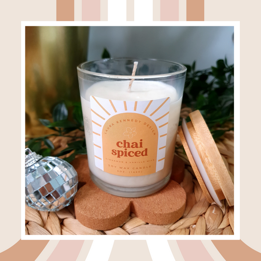 ☕🕯️"Chai Spiced" - Cinnamon Scented 5oz Soy Wax Candle
