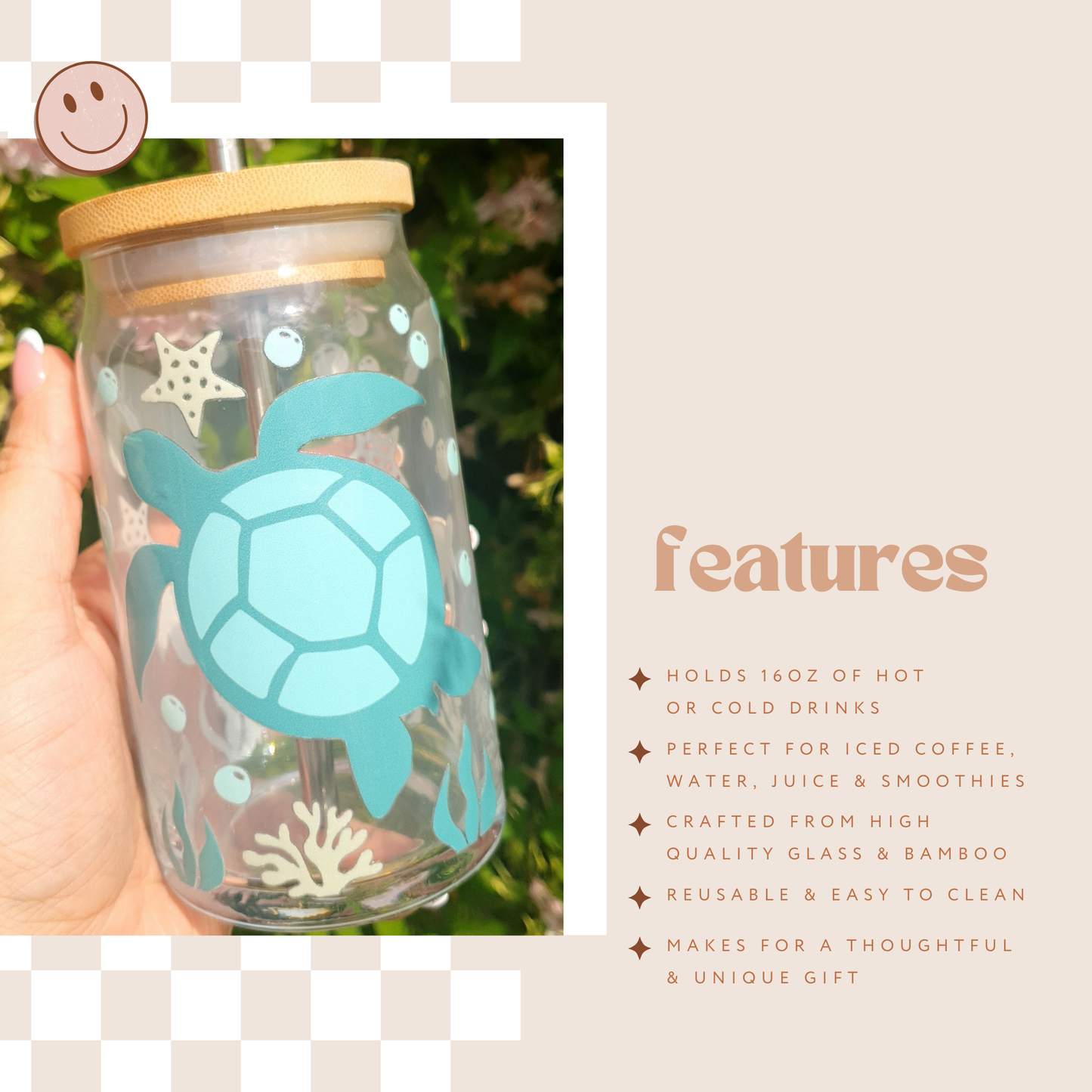 🌊🐢Turtles: 16oz Glass Cup