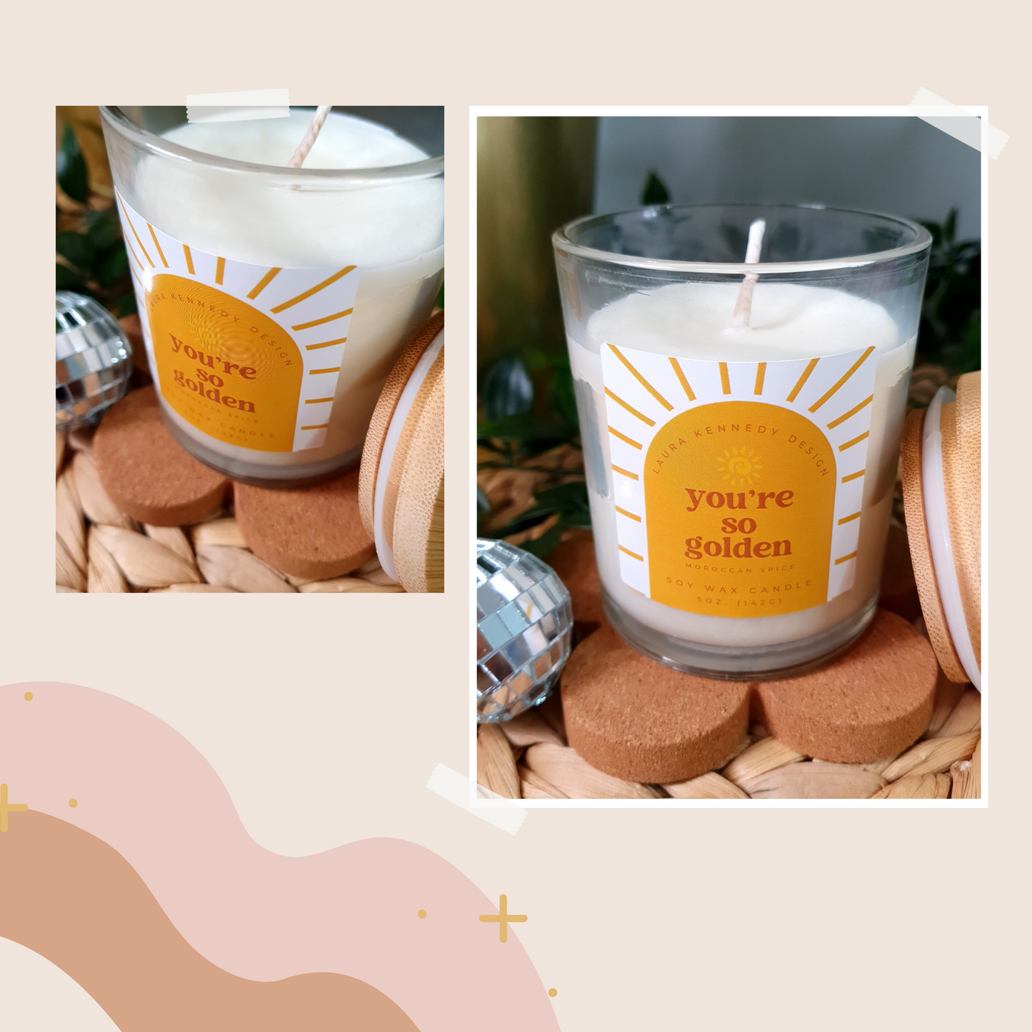 ✨🕯️ "You're So Golden" Moroccan Spice Scented 5oz Soy Wax Candle