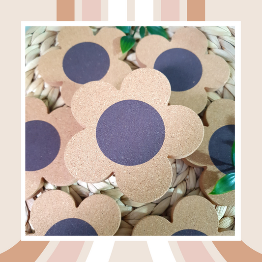 🌸✨Cute Flower-Shaped Cork Coaster